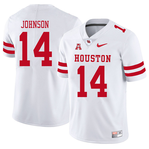 2018 Men #14 Isaiah Johnson Houston Cougars College Football Jerseys Sale-White